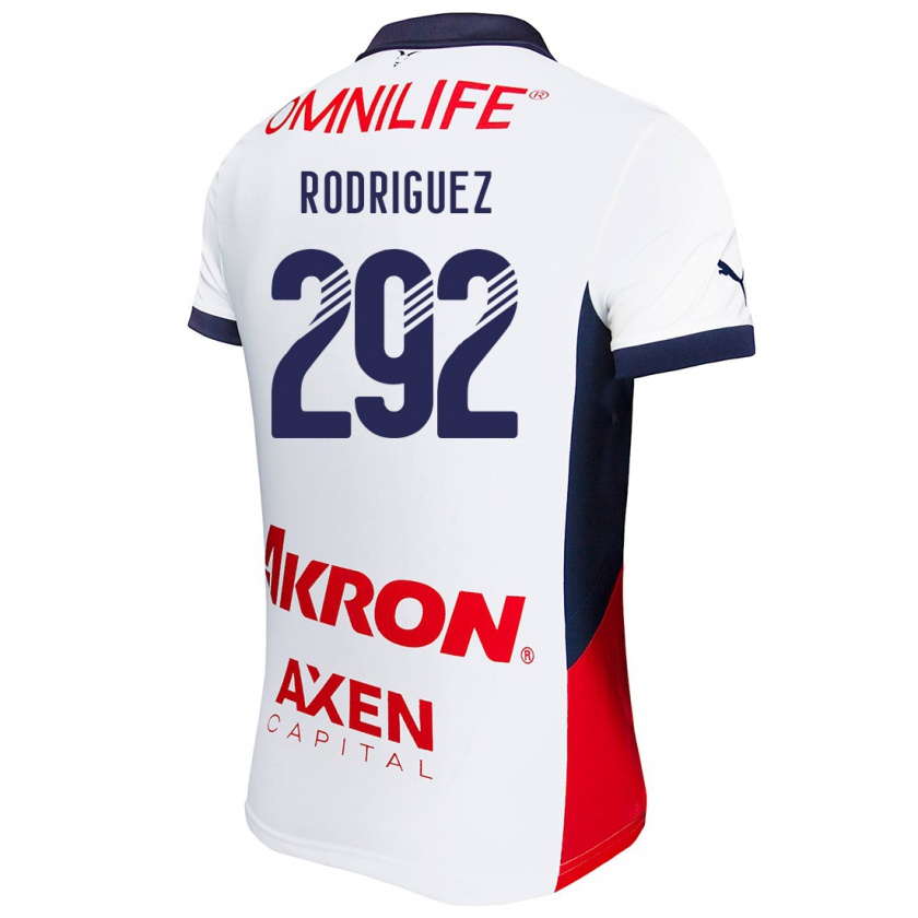 Kandiny Niño Camiseta Emiliano Rodríguez #292 Blanco Rojo Azul 2ª Equipación 2024/25 La Camisa Chile