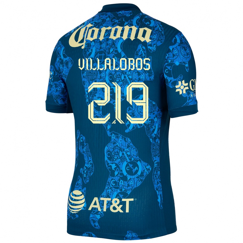 Kandiny Niño Camiseta Patricio Villalobos #219 Azul Amarillo 2ª Equipación 2024/25 La Camisa Chile