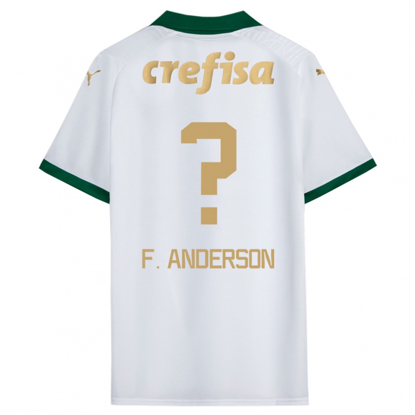 Kandiny Niño Camiseta Felipe Anderson #0 Blanco Verde 2ª Equipación 2024/25 La Camisa Chile