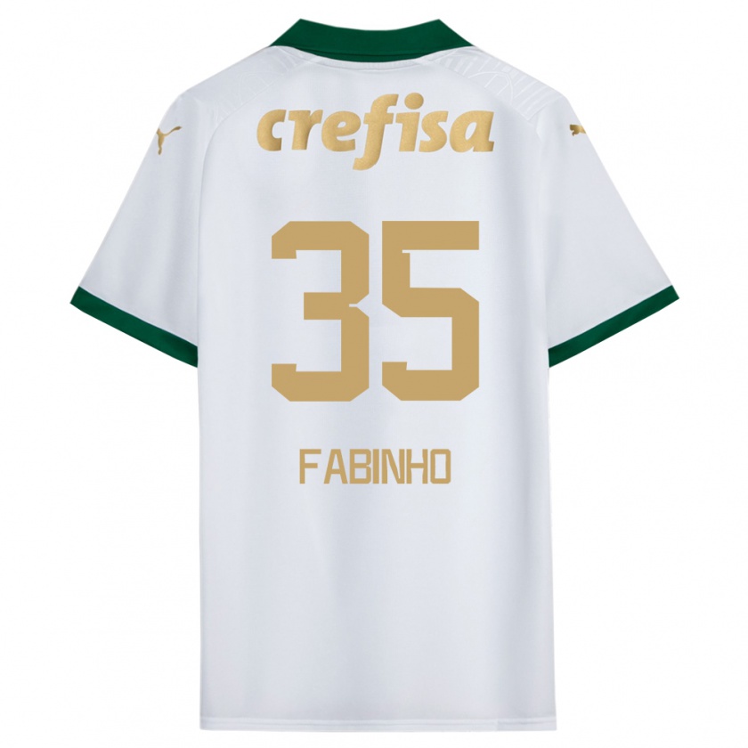 Kandiny Niño Camiseta Fabinho #35 Blanco Verde 2ª Equipación 2024/25 La Camisa Chile