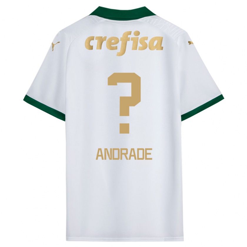 Kandiny Niño Camiseta Deivid Andrade #0 Blanco Verde 2ª Equipación 2024/25 La Camisa Chile