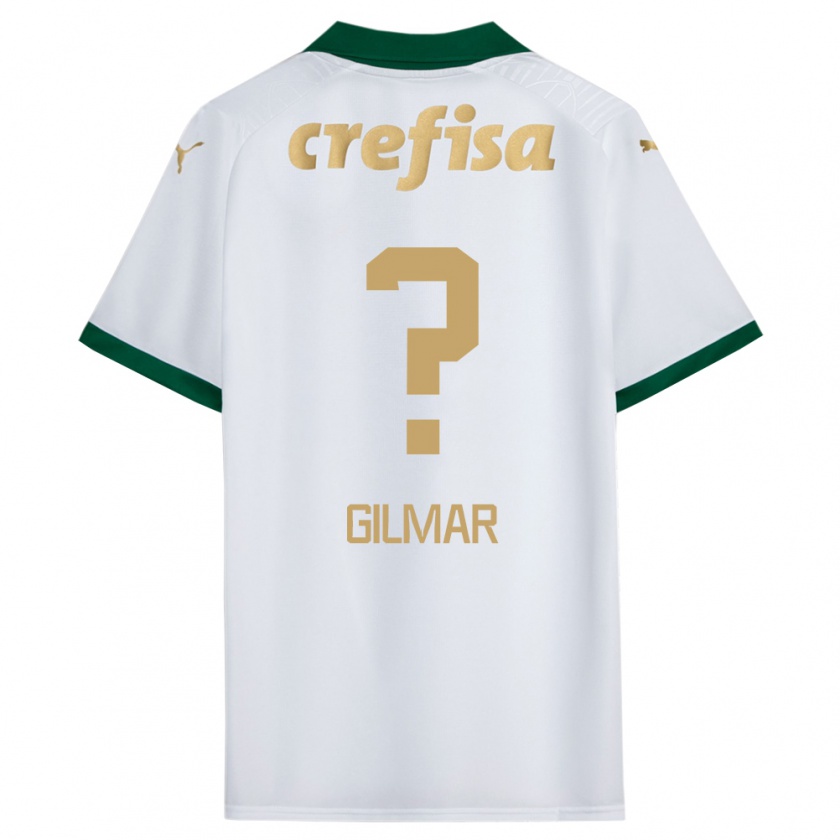 Kandiny Niño Camiseta Gilmar #0 Blanco Verde 2ª Equipación 2024/25 La Camisa Chile