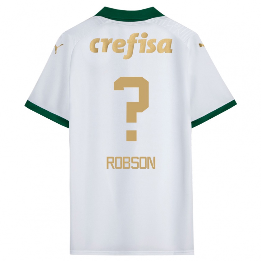 Kandiny Niño Camiseta Robson #0 Blanco Verde 2ª Equipación 2024/25 La Camisa Chile