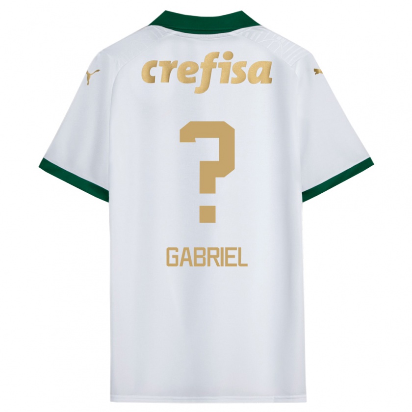 Kandiny Niño Camiseta Arthur Gabriel #0 Blanco Verde 2ª Equipación 2024/25 La Camisa Chile