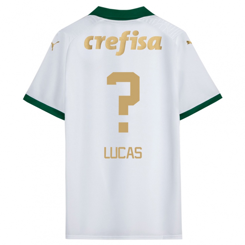 Kandiny Niño Camiseta André Lucas #0 Blanco Verde 2ª Equipación 2024/25 La Camisa Chile