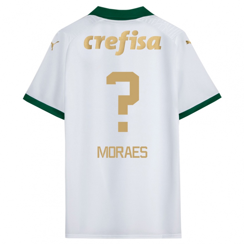 Kandiny Niño Camiseta Kauã Moraes #0 Blanco Verde 2ª Equipación 2024/25 La Camisa Chile