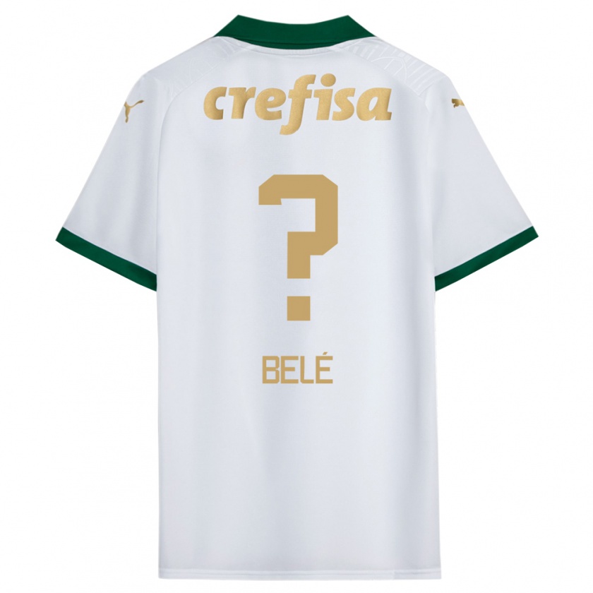 Kandiny Niño Camiseta Erick Belé #0 Blanco Verde 2ª Equipación 2024/25 La Camisa Chile