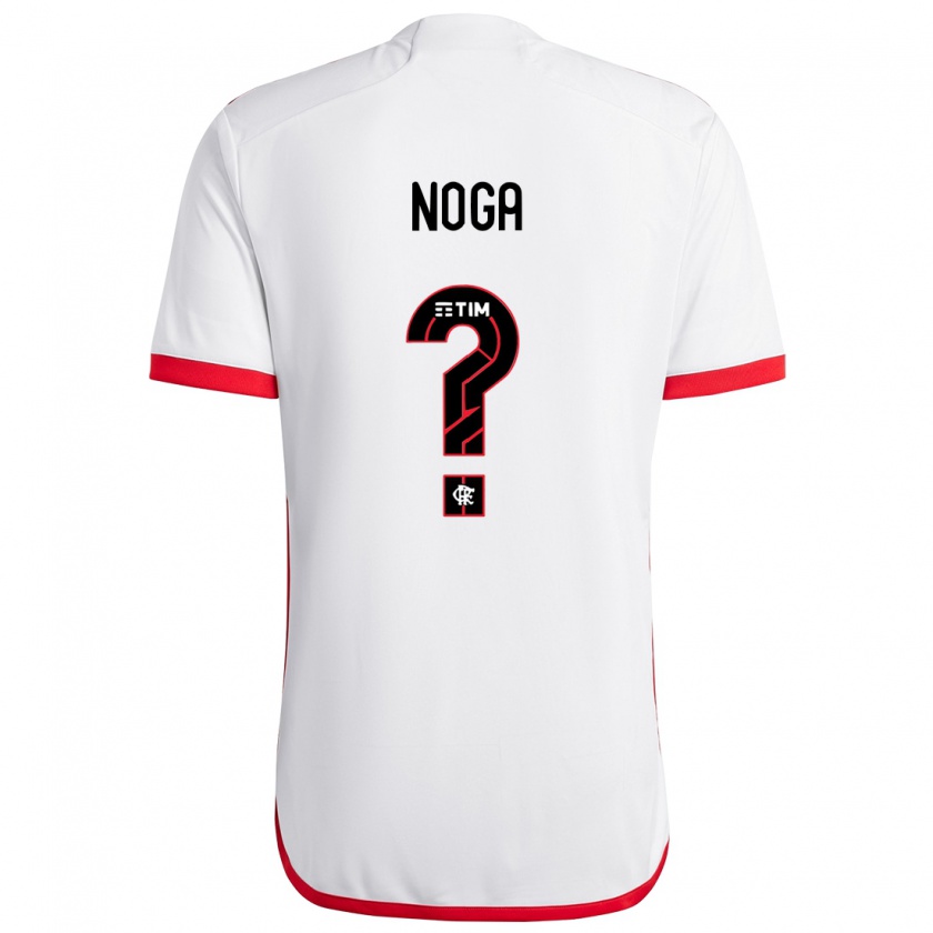 Kandiny Niño Camiseta Gabriel Noga #0 Blanco Rojo 2ª Equipación 2024/25 La Camisa Chile