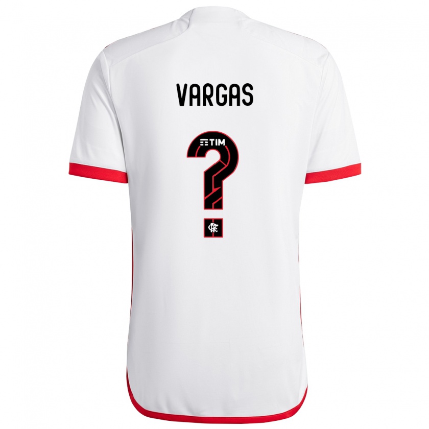 Kandiny Niño Camiseta Rafael Vargas #0 Blanco Rojo 2ª Equipación 2024/25 La Camisa Chile