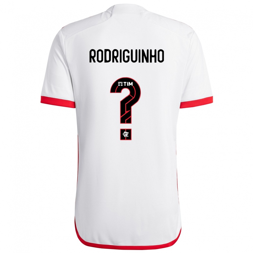 Kandiny Niño Camiseta Rodriguinho #0 Blanco Rojo 2ª Equipación 2024/25 La Camisa Chile