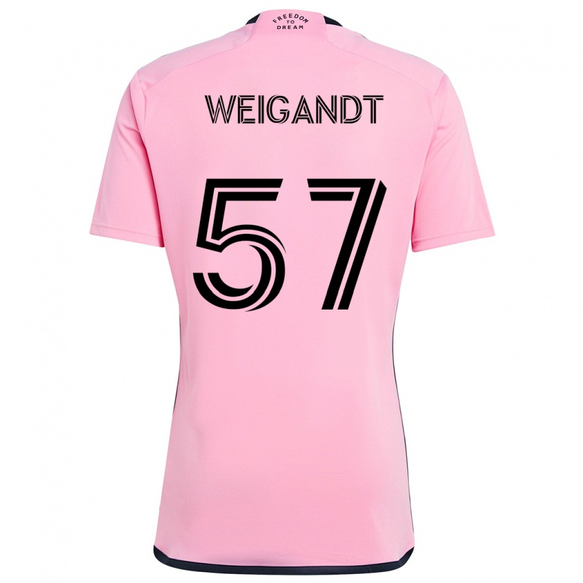 Kandiny Hombre Camiseta Marcelo Weigandt #57 Rosa 1ª Equipación 2024/25 La Camisa Chile