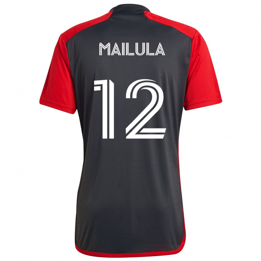 Kandiny Hombre Camiseta Cassius Mailula #12 Rojo Grayn 1ª Equipación 2024/25 La Camisa Chile