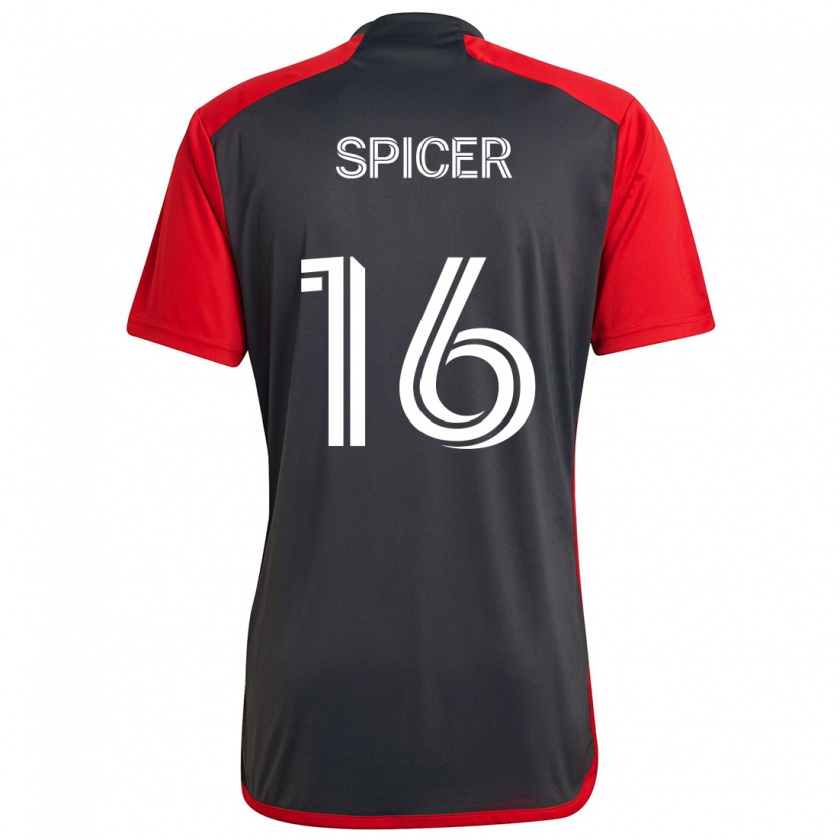 Kandiny Hombre Camiseta Tyrese Spicer #16 Rojo Grayn 1ª Equipación 2024/25 La Camisa Chile