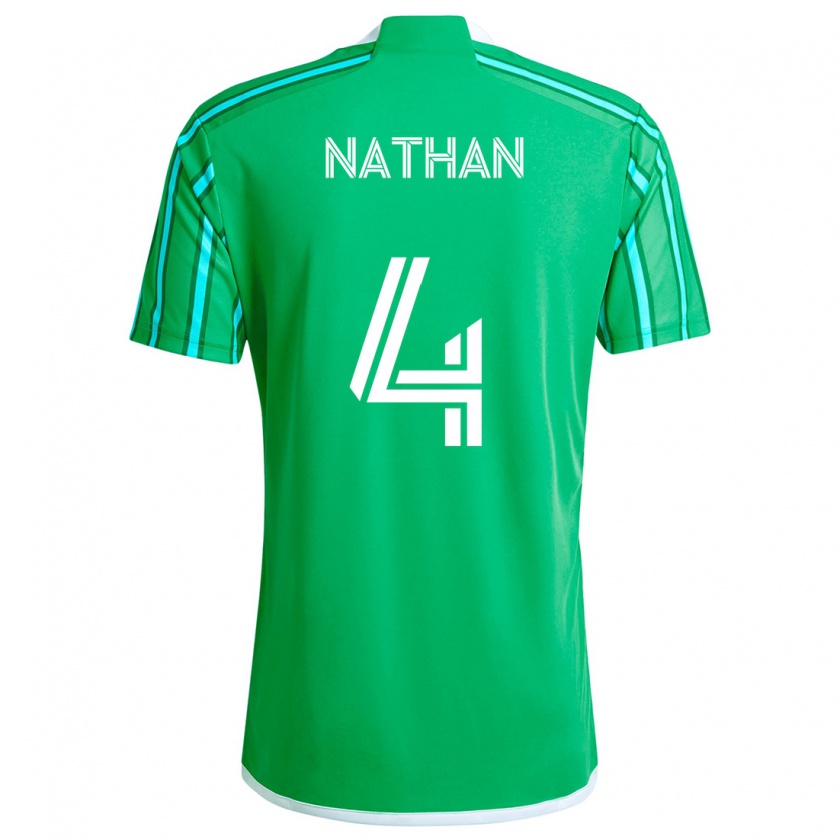 Kandiny Hombre Camiseta Nathan #4 Verde Blanco 1ª Equipación 2024/25 La Camisa Chile