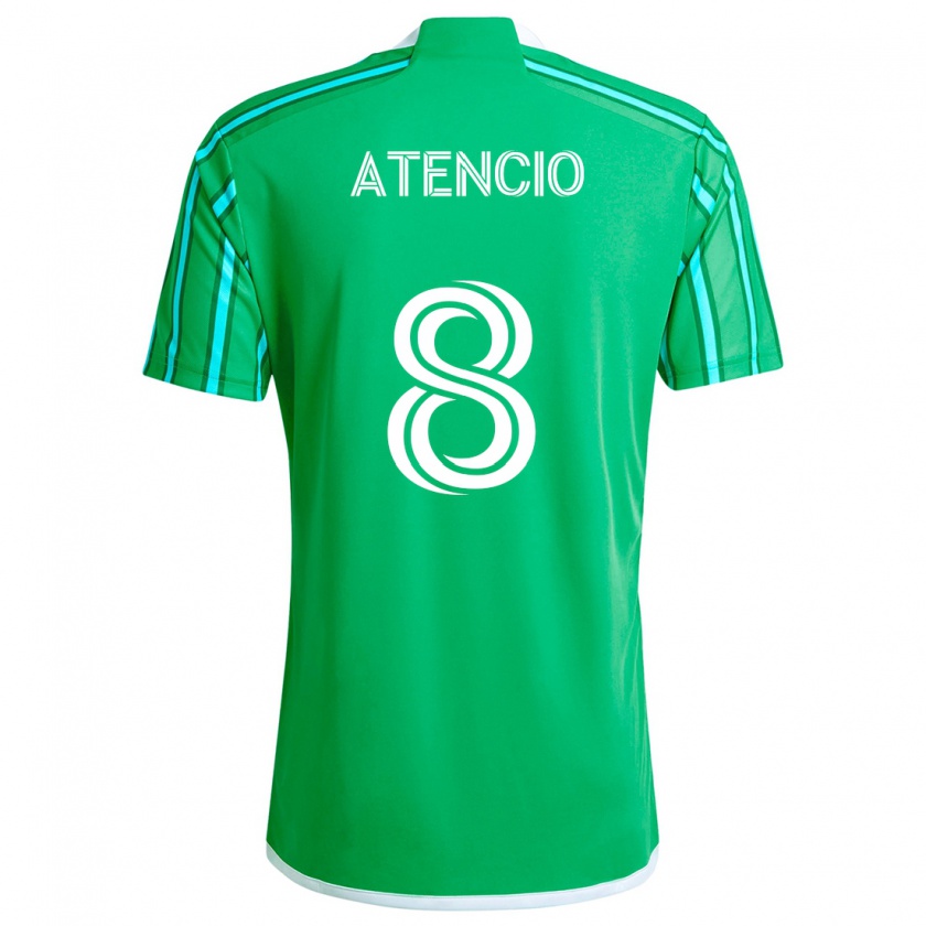 Kandiny Hombre Camiseta Josh Atencio #8 Verde Blanco 1ª Equipación 2024/25 La Camisa Chile