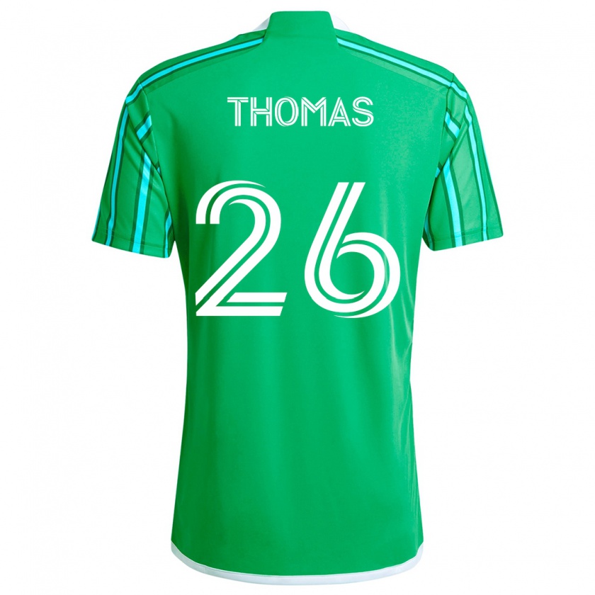 Kandiny Hombre Camiseta Andrew Thomas #26 Verde Blanco 1ª Equipación 2024/25 La Camisa Chile