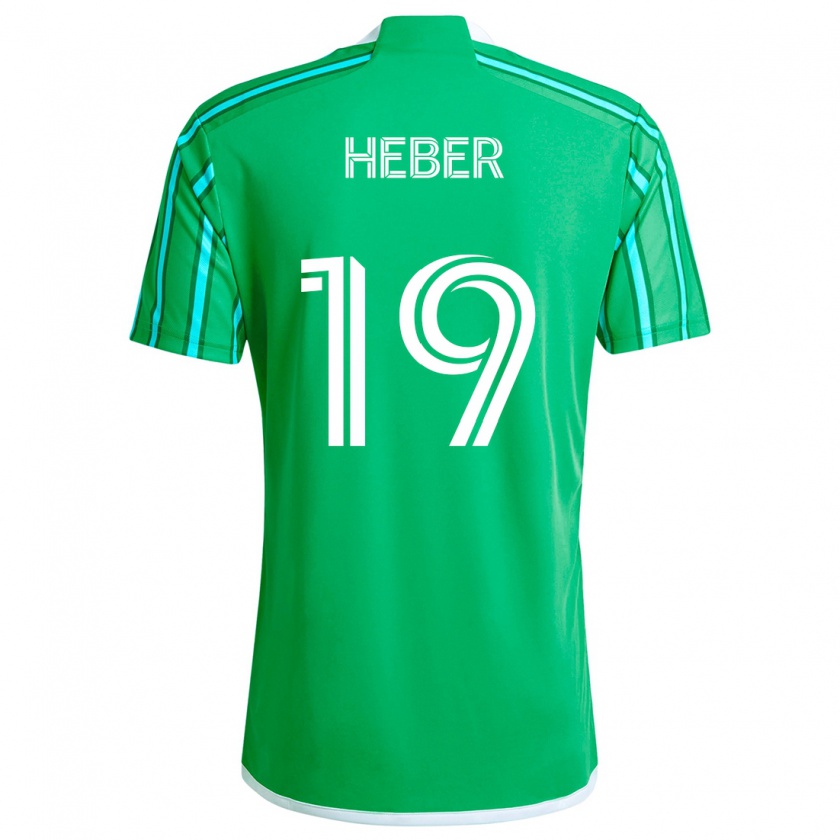 Kandiny Hombre Camiseta Héber #19 Verde Blanco 1ª Equipación 2024/25 La Camisa Chile