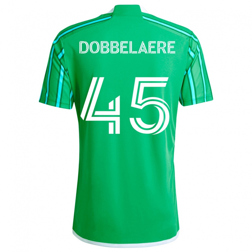 Kandiny Hombre Camiseta Ethan Dobbelaere #45 Verde Blanco 1ª Equipación 2024/25 La Camisa Chile