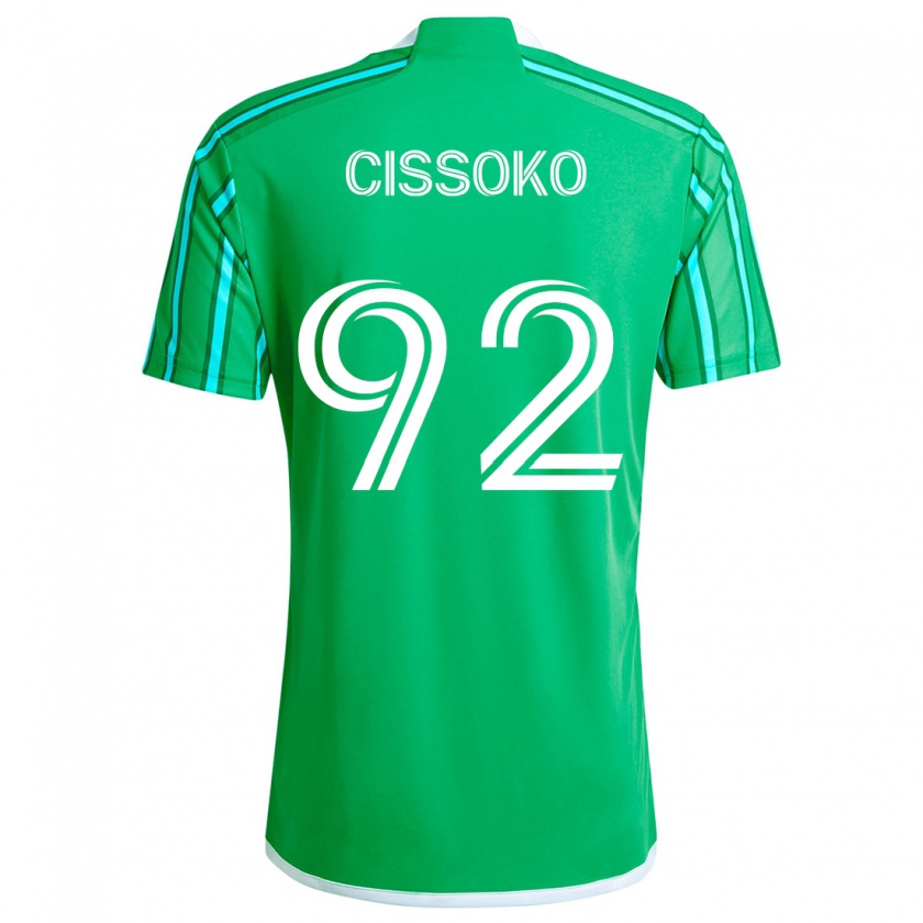 Kandiny Hombre Camiseta Abdoulaye Cissoko #92 Verde Blanco 1ª Equipación 2024/25 La Camisa Chile