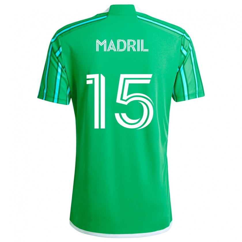 Kandiny Hombre Camiseta Emily Madril #15 Verde Blanco 1ª Equipación 2024/25 La Camisa Chile