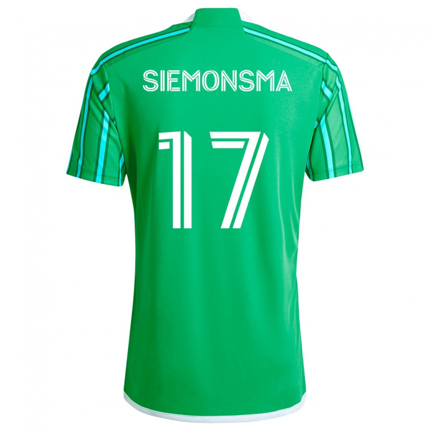 Kandiny Hombre Camiseta Sianna Siemonsma #17 Verde Blanco 1ª Equipación 2024/25 La Camisa Chile