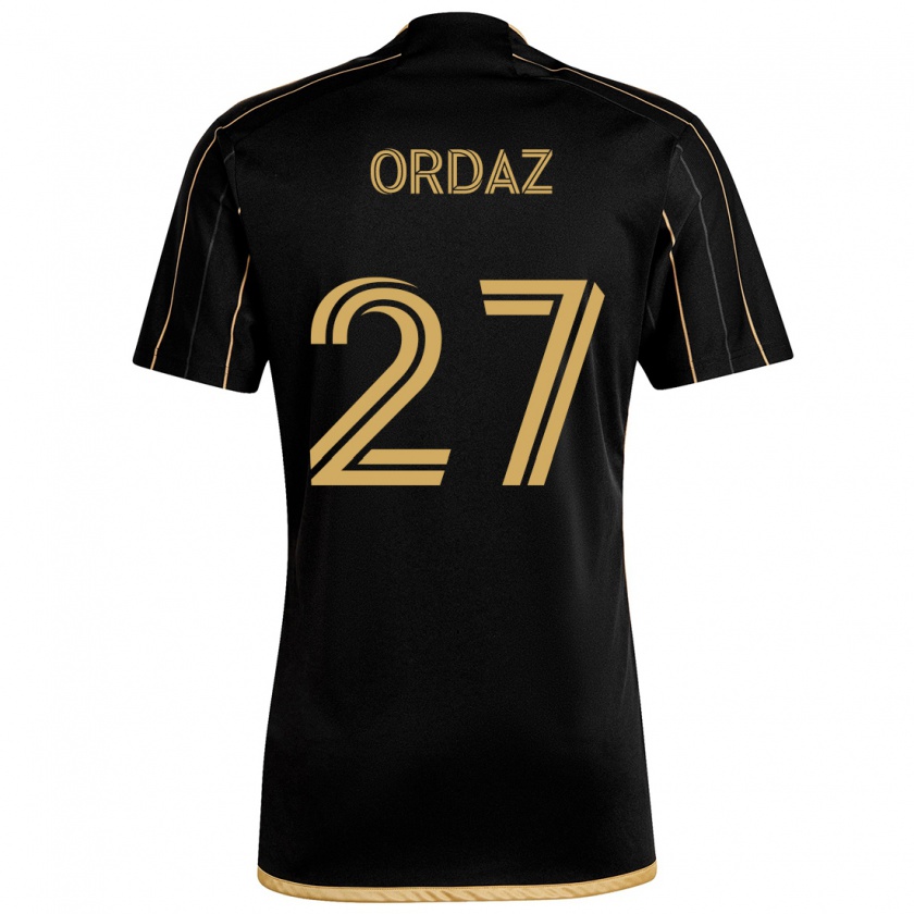 Kandiny Hombre Camiseta Nathan Ordaz #27 Oro Negro 1ª Equipación 2024/25 La Camisa Chile