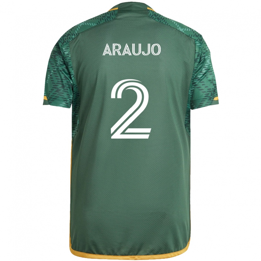 Kandiny Hombre Camiseta Miguel Araujo #2 Verde Naranja 1ª Equipación 2024/25 La Camisa Chile