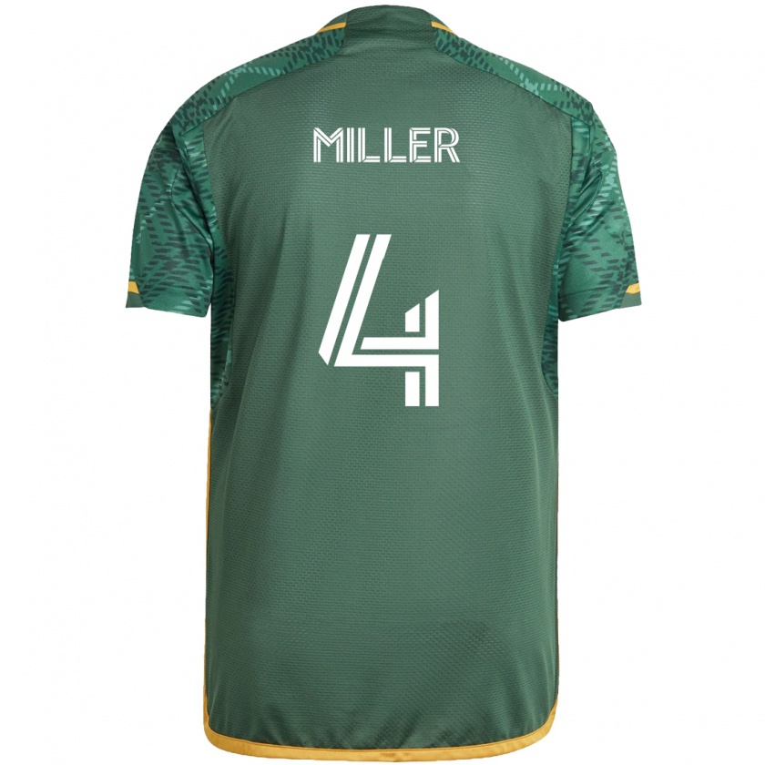 Kandiny Hombre Camiseta Kamal Miller #4 Verde Naranja 1ª Equipación 2024/25 La Camisa Chile