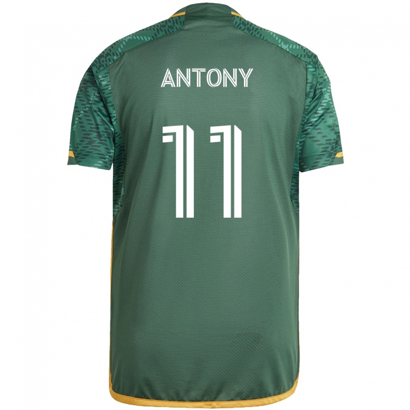 Kandiny Hombre Camiseta Antony #11 Verde Naranja 1ª Equipación 2024/25 La Camisa Chile