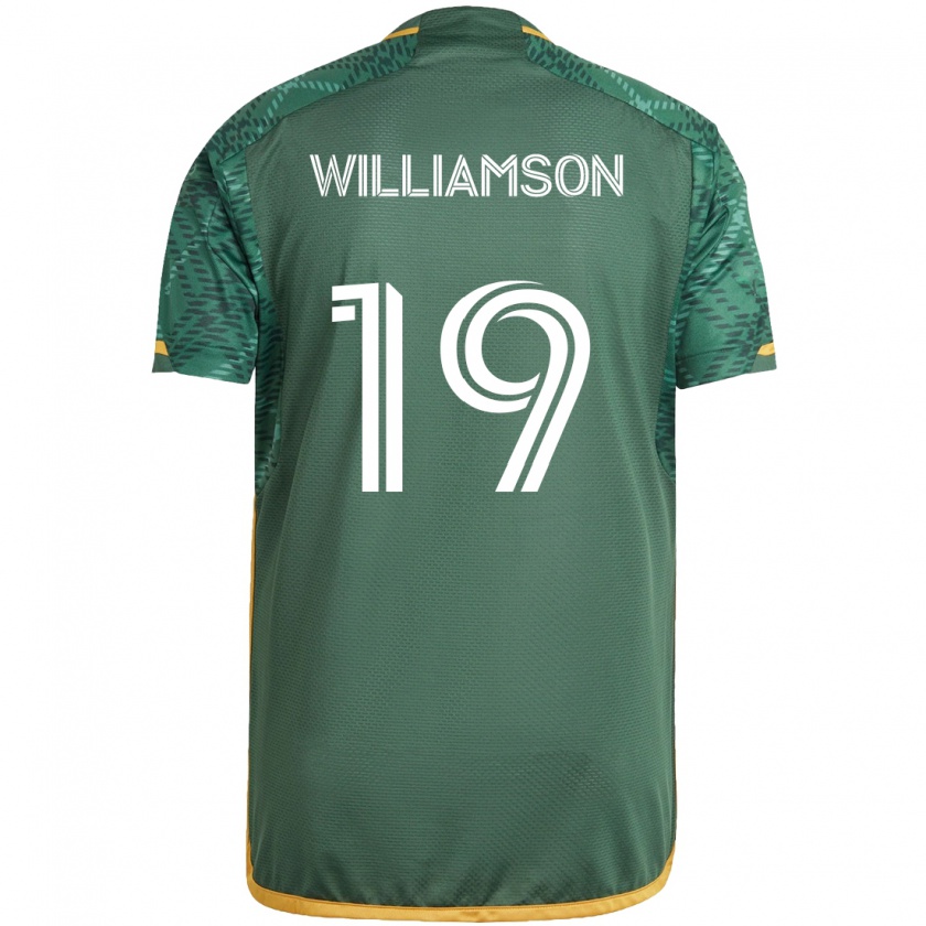 Kandiny Hombre Camiseta Eryk Williamson #19 Verde Naranja 1ª Equipación 2024/25 La Camisa Chile