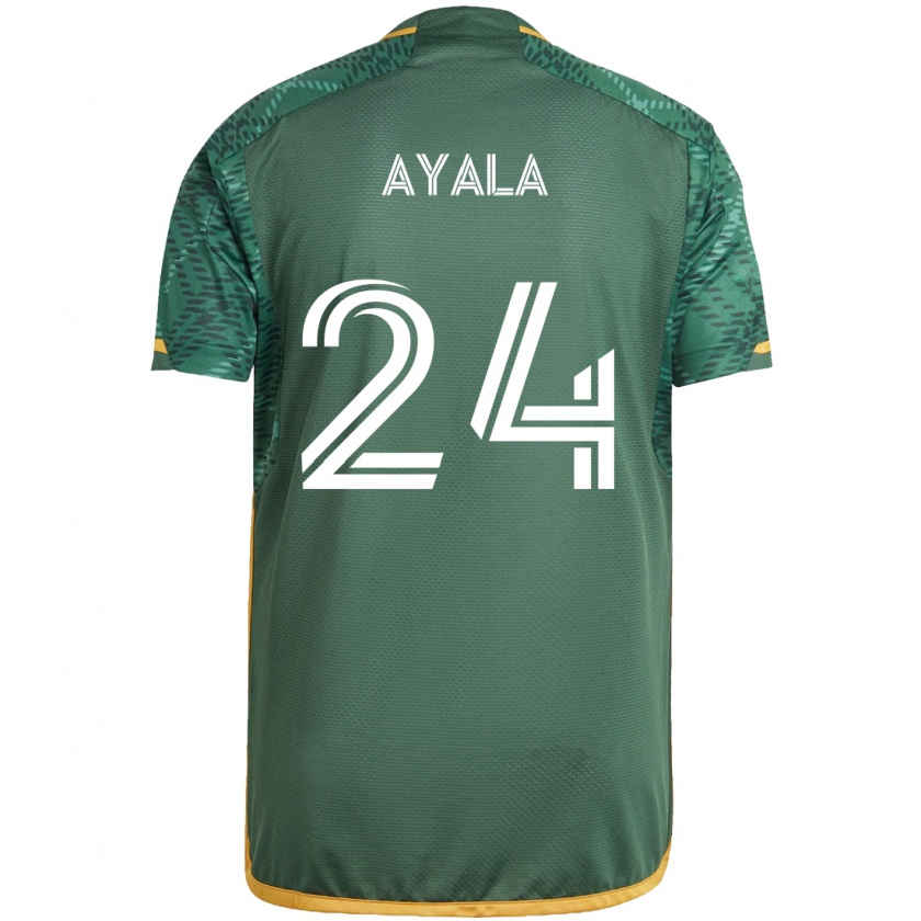 Kandiny Hombre Camiseta David Ayala #24 Verde Naranja 1ª Equipación 2024/25 La Camisa Chile