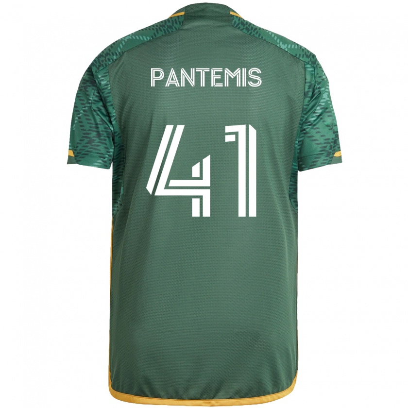 Kandiny Hombre Camiseta James Pantemis #41 Verde Naranja 1ª Equipación 2024/25 La Camisa Chile