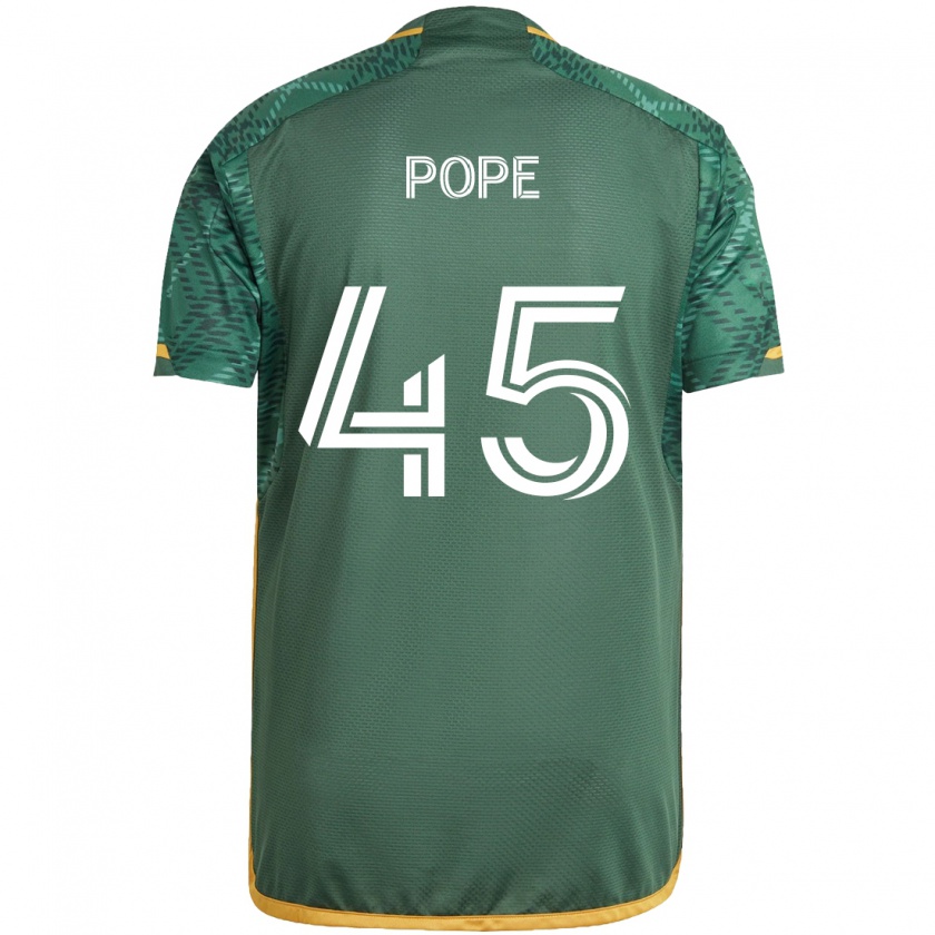 Kandiny Hombre Camiseta Blake Pope #45 Verde Naranja 1ª Equipación 2024/25 La Camisa Chile