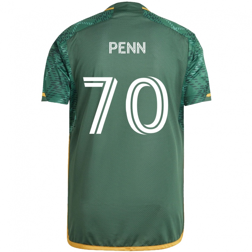 Kandiny Hombre Camiseta Josh Penn #70 Verde Naranja 1ª Equipación 2024/25 La Camisa Chile