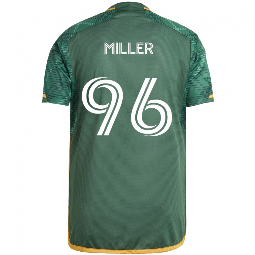 Kandiny Hombre Camiseta Carver Miller #96 Verde Naranja 1ª Equipación 2024/25 La Camisa Chile