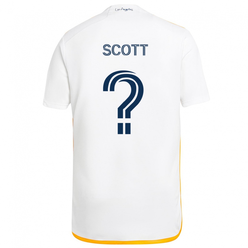 Kandiny Hombre Camiseta Brady Scott #0 Blanco Amarillo 1ª Equipación 2024/25 La Camisa Chile