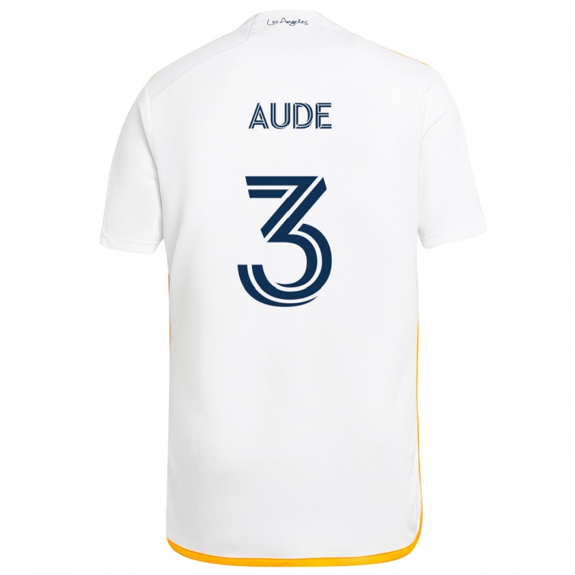 Kandiny Hombre Camiseta Julián Aude #3 Blanco Amarillo 1ª Equipación 2024/25 La Camisa Chile