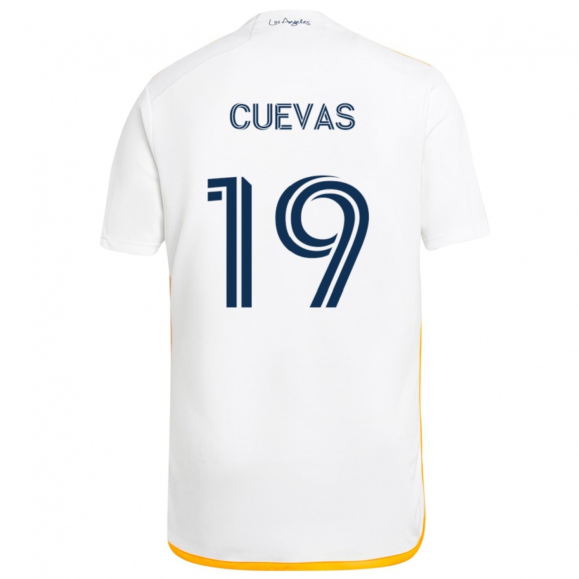 Kandiny Hombre Camiseta Mauricio Cuevas #19 Blanco Amarillo 1ª Equipación 2024/25 La Camisa Chile