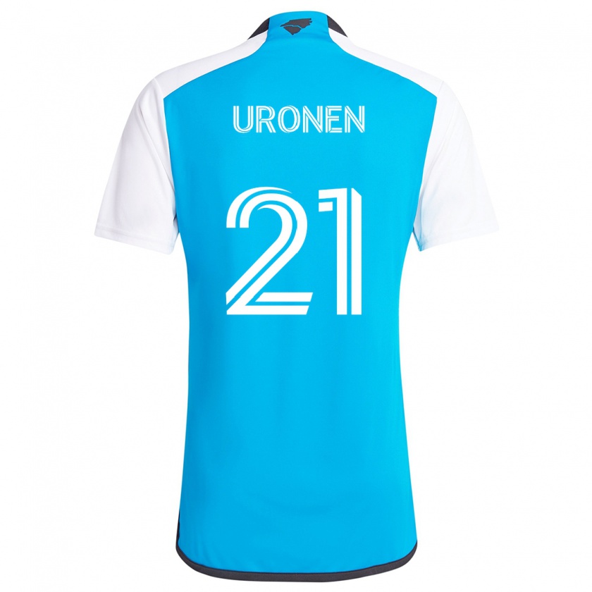 Kandiny Hombre Camiseta Jere Uronen #21 Azul Blanco 1ª Equipación 2024/25 La Camisa Chile