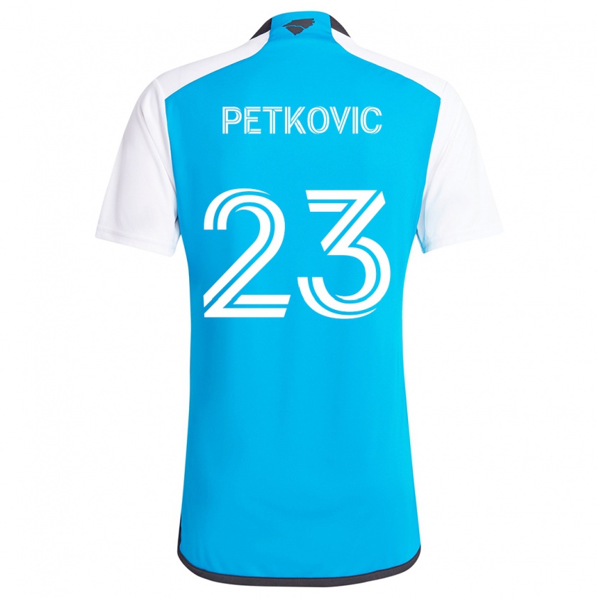 Kandiny Hombre Camiseta Nikola Petkovic #23 Azul Blanco 1ª Equipación 2024/25 La Camisa Chile