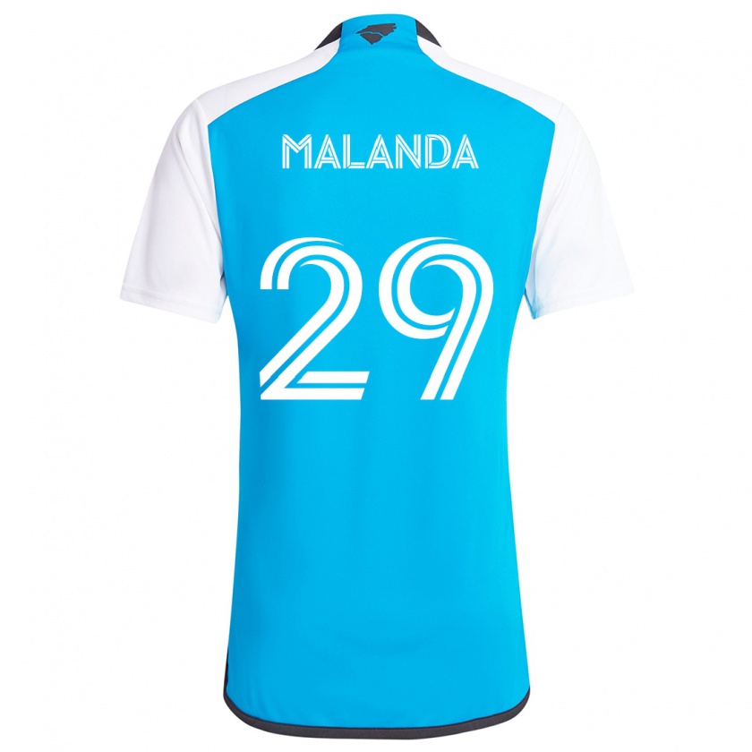 Kandiny Hombre Camiseta Adilson Malanda #29 Azul Blanco 1ª Equipación 2024/25 La Camisa Chile