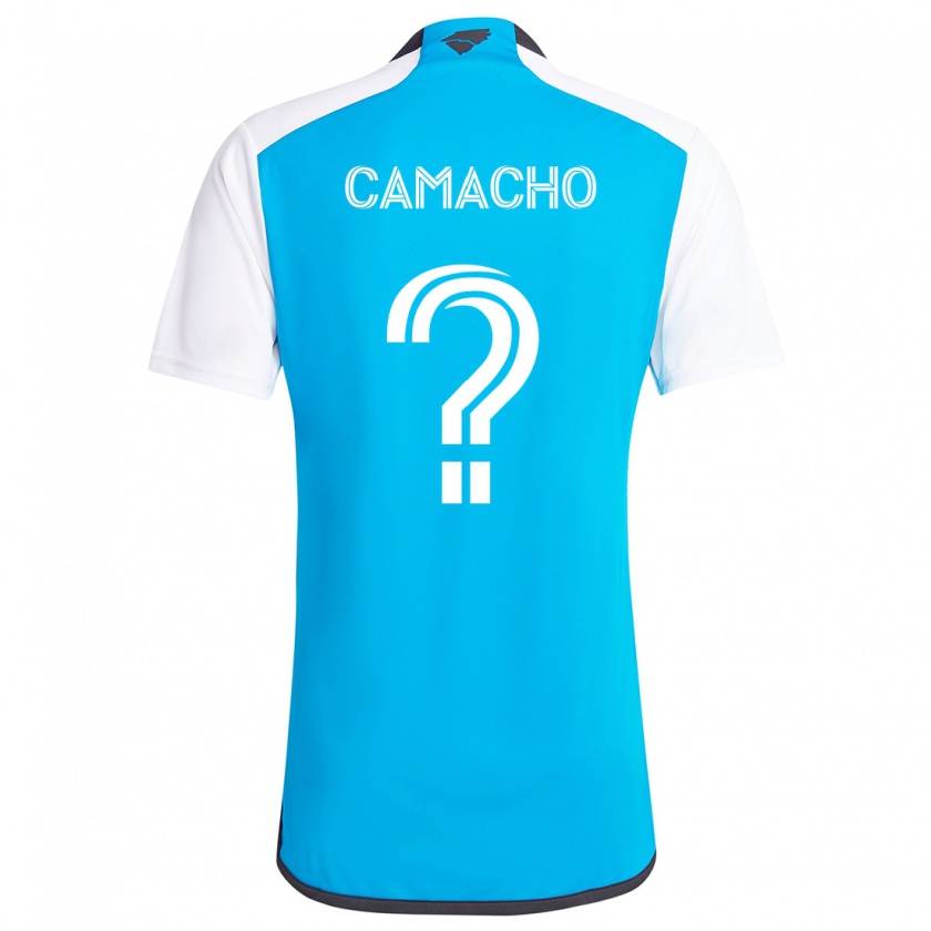 Kandiny Hombre Camiseta Jaydus Camacho #0 Azul Blanco 1ª Equipación 2024/25 La Camisa Chile