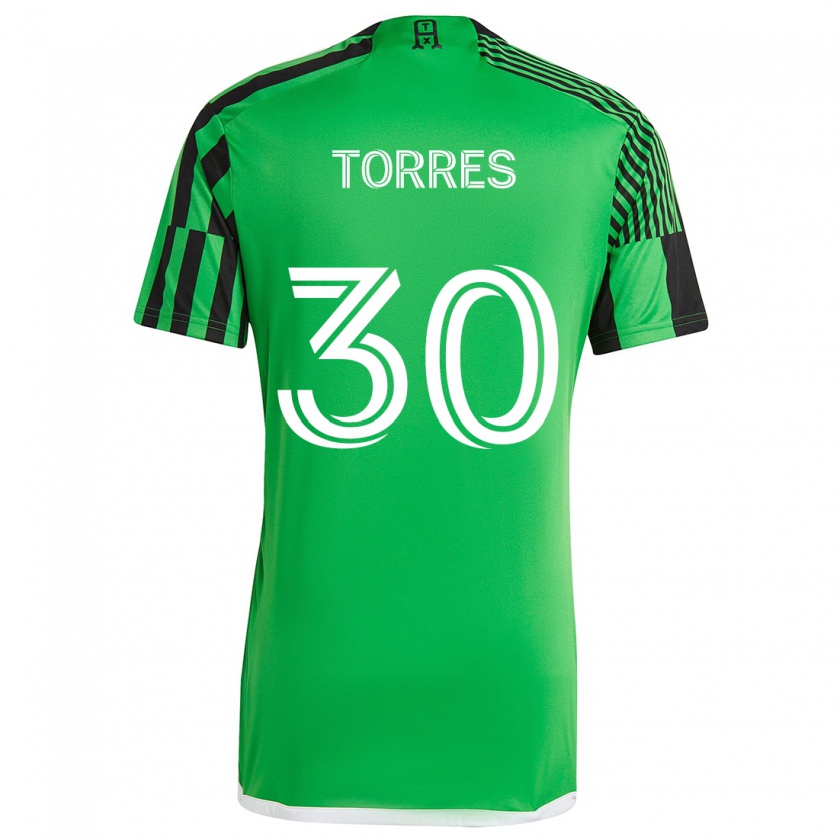 Kandiny Hombre Camiseta Ervin Torres #30 Verde Negro 1ª Equipación 2024/25 La Camisa Chile