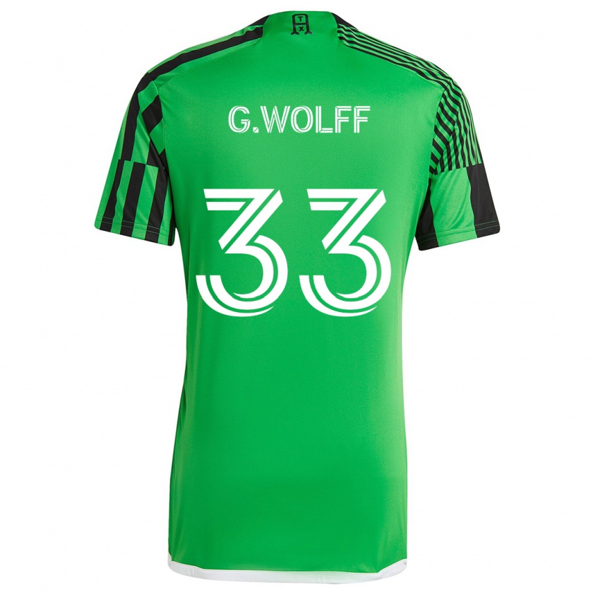 Kandiny Hombre Camiseta Gavin Wolff #33 Verde Negro 1ª Equipación 2024/25 La Camisa Chile