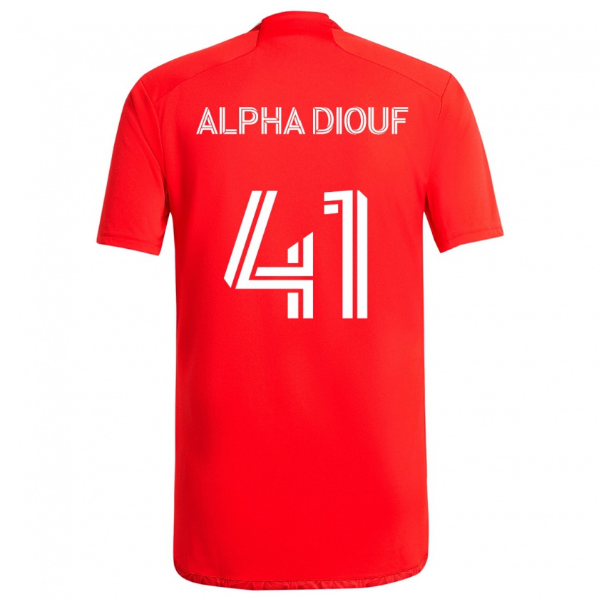 Kandiny Hombre Camiseta Jean Alpha Diouf #41 Rojo Blanco 1ª Equipación 2024/25 La Camisa Chile