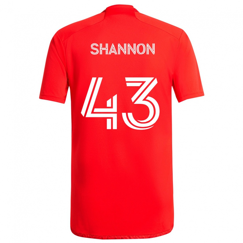 Kandiny Hombre Camiseta Jaylen Shannon #43 Rojo Blanco 1ª Equipación 2024/25 La Camisa Chile