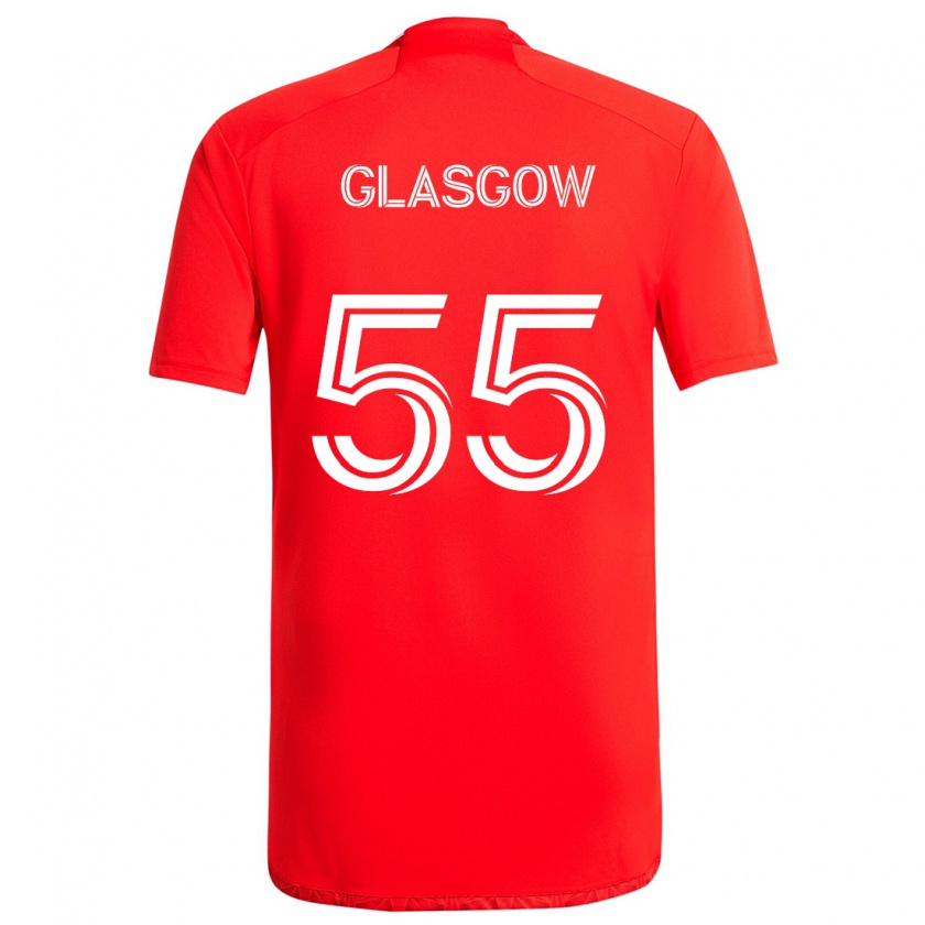 Kandiny Hombre Camiseta Omari Glasgow #55 Rojo Blanco 1ª Equipación 2024/25 La Camisa Chile