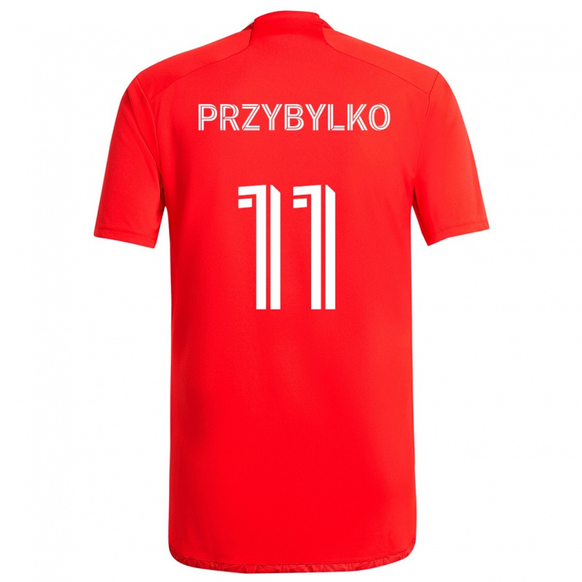 Kandiny Hombre Camiseta Kacper Przybylko #11 Rojo Blanco 1ª Equipación 2024/25 La Camisa Chile