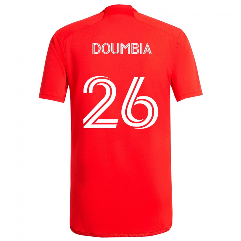 Kandiny Hombre Camiseta Ousmane Doumbia #26 Rojo Blanco 1ª Equipación 2024/25 La Camisa Chile