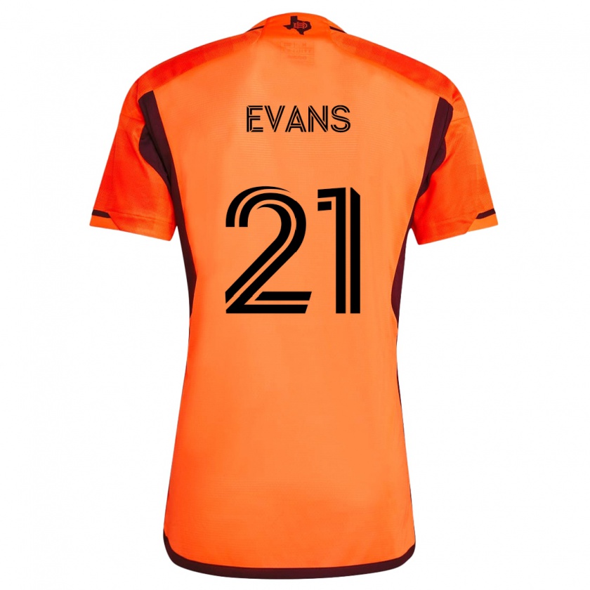 Kandiny Hombre Camiseta Jacob Evans #21 Naranja Negro 1ª Equipación 2024/25 La Camisa Chile